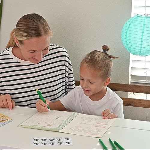 Grooved Handwriting Book Practice, Magic Copybooks for Kids Reusable Handwriting Practice Set, Preschool Calligraphy Workbook with a Storage Bag for Easy Use