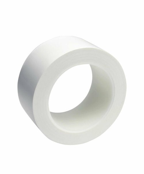StaticTek Polyvinyl Chloride (PVC) Rubber Solvent Resistant Cleanroom White Tape from Clean Plastic Core, Strong Synthetic Rubber Adhesive, 2 Inch 36 Yard (Pack of 4)