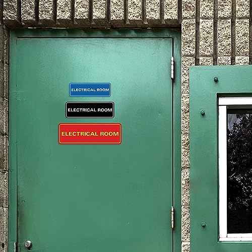 All Quality Standard Electrical Room Sign - Black - Medium (5 Pack)