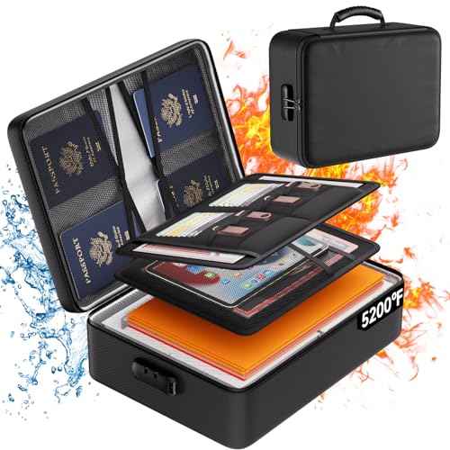 DocSafe 5200¡ÆF Document Organizer with Lock,Upgraded Heat Insulated Fireproof£¦Waterproof Box 8 Layers File Organizer,Portable Home Travel Safe Storage for Important Documents, Files and More