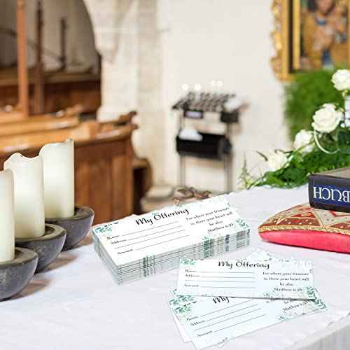 Eaasty 500 Pcs Church Offering Envelope My Offering Bill Size Envelope Tithe Checks and Cash Church Communion Supplies for Donations Christian Religious Occasions
