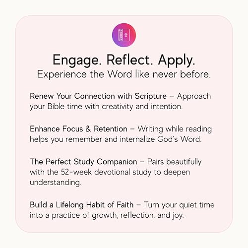 Floral Spiral Bible in a Year Study Guide, 52-Week Christian Devotional