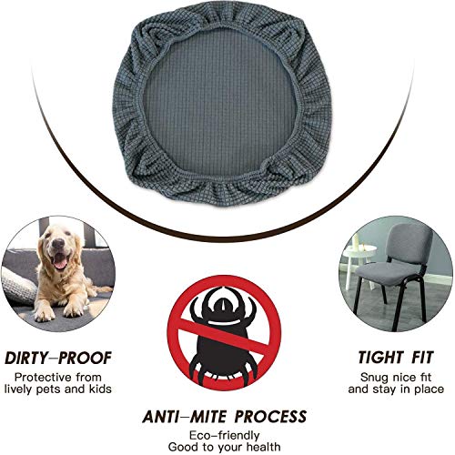 Sunnyway 2 Grey Stretchable Office Chair Seat Cover – Spandex Slipcover Protectors