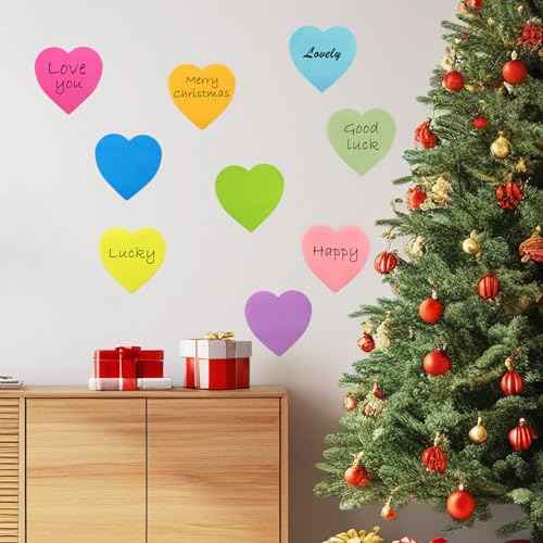 9 Pads Heart Sticky Notes, 3x3 in, 82 Sheets/Pad, Cute Bright Color Heart Shaped Sticky Notes Strong Adhesive Post, Clean Removal