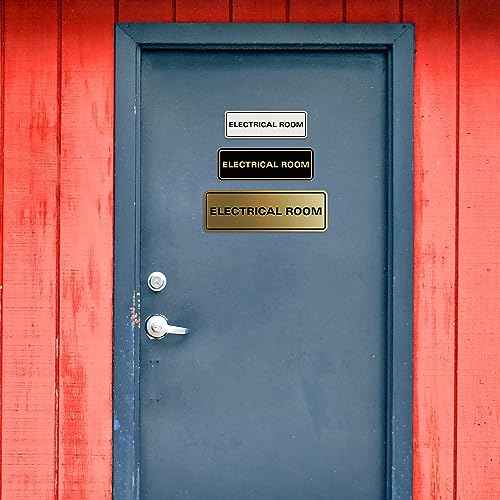 All Quality Standard Electrical Room Sign - Black - Medium (5 Pack)
