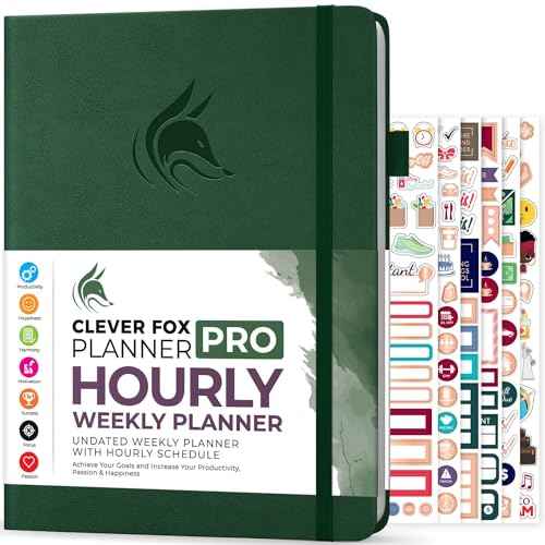 Clever Fox Planner PRO Schedule ? Undated Weekly & Monthly Life Planner with Time Slots, Appointment Book & Daily Organizer, A4 (Forest Green)