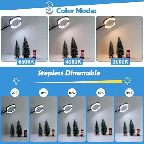 10X Large Floor Magnifying Glass with Light and Stand, 54 LED Flexible Gooseneck Floor Magnifying Lamp, Hands Free Lighted Magnifiers for Close Work, Sewing, Crafts, Hobbies, Puzzle, Painting - Black