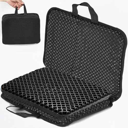 Travel Gel Seat Cushion for Airplane Seats, Foldable Waterproof Portable Seat Pad for Stadium Seat, Bleacher Seats, Kayaking, Flights, Camping, Egg Gel Pads, Ergonomic Seat Cushion[Multi color-size]