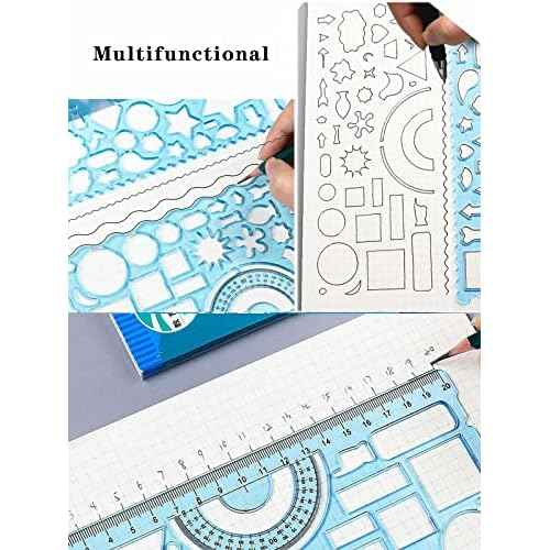 3 Pcs Multifunctional Geometric Ruler for Drawing Tools School Supplies Rulers