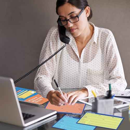 gisgfim Spiral Bound Phone Message Book 5-1/4x11inch Phone Message Forms Book 2 Part Carbonless Phone Message Pads Phone Call Log Book Voicemail Log Book While You Were Out Message Pad 4 Messages/Page