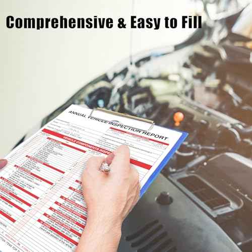 50 Pack Inspection Forms and Stickers. 3-Ply Carbonless Annual Vehicle Inspection Report (8.5" x 11.75") with 2-Ply Vinyl White Interior fmcsa Annual Inspection Sticker(5"x4")