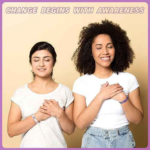 200 Pcs Purple Ribbon Awareness Bracelets Bulk Silicone Hope Strength Faith Courage Health Awareness Rubber Wristbands Lupus Domestic Violence Epilepsy Pancreatic Cancer Alzheimers Bracelet