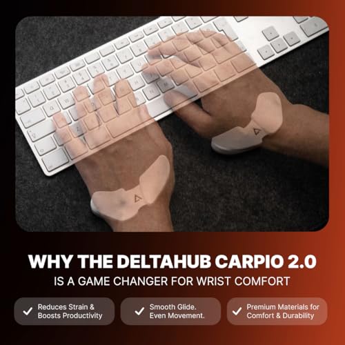 DELTAHUB Carpio 2.0 Ergonomic Right-Hand Mouse Wrist Rest Large Black - Pain Relief & Support