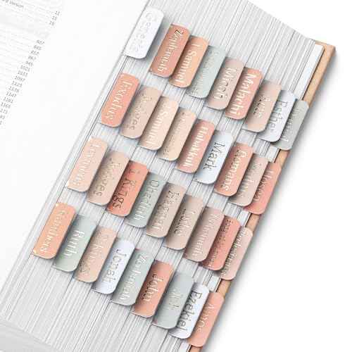 Mr. Pen- Mini Bible Tabs, 75 pcs, Modern Grace, Laminated Bible Tabs for Women and Men