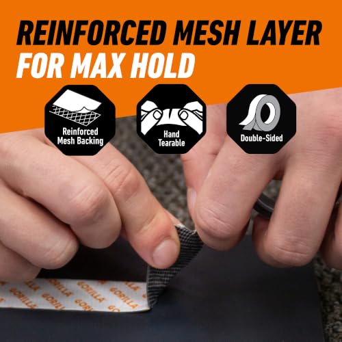 Gorilla Max Strength Mounting Tape 1 in x 60 in, Double-Sided, Indoor Hold