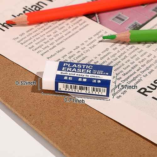 Yeaqee 300 Pcs White Pencil Erasers Bulk Soft Art Erasers School Pencil Erasers for Drawing Kids Student Artist Office Home Writing 1.57 x 0.71 x 0.31 Inch