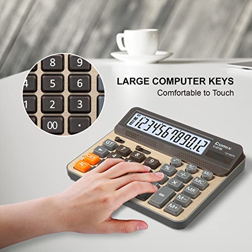 Comix Gold Desktop Calculator 12 Digits Large Button Office Calculator - Variation 1