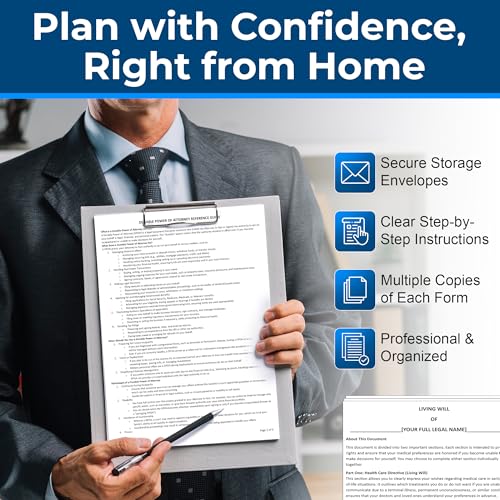 Zastic 4-in-1 Estate Planning Kit: Last Will, Living Will, Power of Attorney