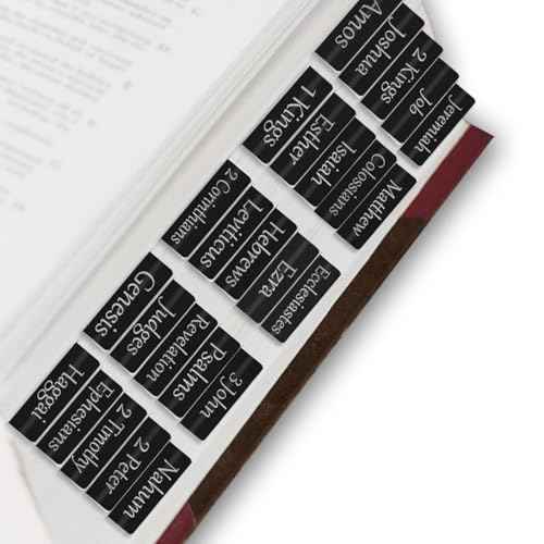 Starboling Bible Tabs,Black Reposition Laminated Bible Tabs,Bible tabs for Women,Remove & Replace Bible Index Tabs,Easy to Read and Apply Bible Tabs for Women and Man