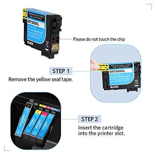 Leize Remanufactured Ink Cartridge Replacement for Epsn 288XL T288XL 288 XL T288 use for Expression Home XP-430 XP-330 XP-340 XP-440 XP-434 XP-446 (2 Black 1 Cyan 1 Magenta 1 Yellow,5-Pack)