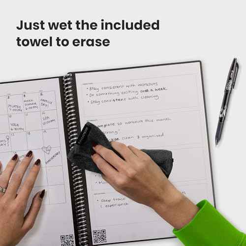 Rocketbook Fusion Hybrid Reusable Planner and Notebook in One, Additional Blank Pages, Goal and Project Tracker, Undated Planner, Letter Size 8.5x11, Pink (Pack of 1)