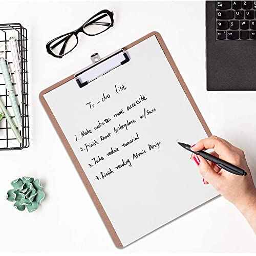 Clipboards Bulk, EZZGOL 36 Pack Letter Size Wood Clipboards, Low Profile Clip, Recycled Hardboard Clipboard with Hang for School Classroom Home