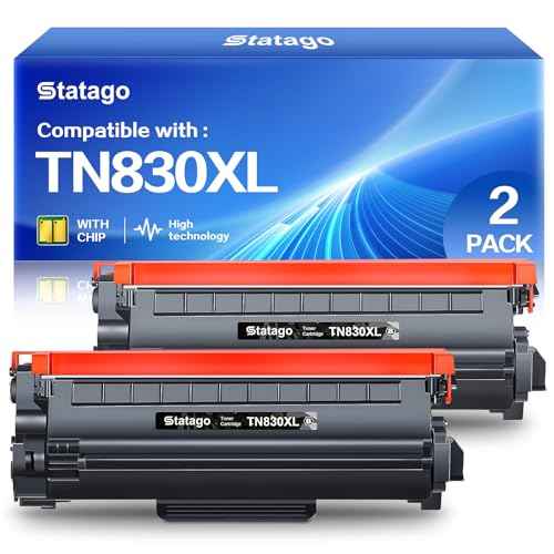TN830XL TN830 HL-L2460DW Toner for HL-L2460DW DCP-L2640DW Replacement for Brother TN-830XL Toner HL-L2405W MFC-L2820DW HL-L2420DW Printer Toner Cartridge (2 Black,with Chip)