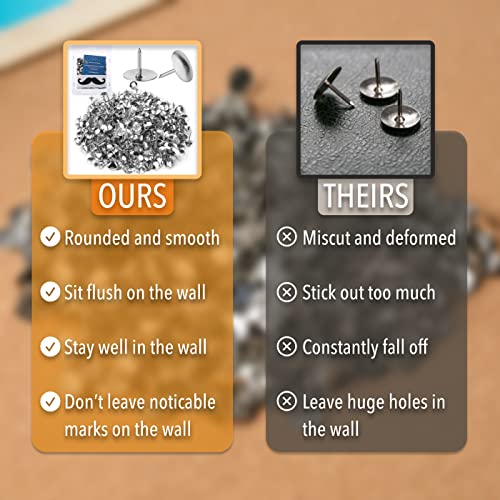 Mr. Pen Thumb Tacks, Silver, 500 Pack - Flat Push Pins Bulk