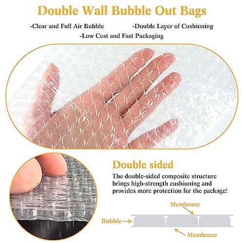 PerKoop 120 Pcs 6 x 8.5 Inch Bubble Cushion Wrap Bags Bulk, Double Wall Bubble Cushion Wrap Pouches, Clear Protective Bags Thickening Shockproof for Shipping Packing Storage Moving