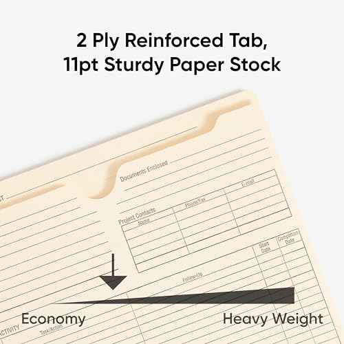Smead Project File Jackets, 25 Count, Manila, Reinforced Straight-Cut Tabs, Preprinted Front, Back and Tab, 2" Expansion, Letter Size (75621)