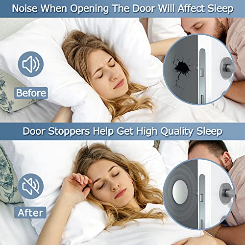 XoYoZo Round-White Door Stopper Wall Protector Silencer – Self-Adhesive Rubber Bumper