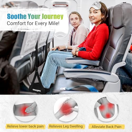 ODCPN 2-Pack Black Aircraft Foot Hammock, Thickened Bamboo Foot Rest for Travel
