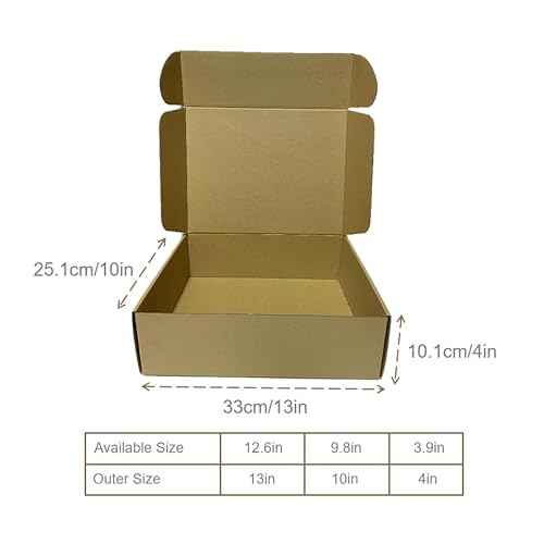 13x10x4 Inch Set of 18 Pack Brown Corrugated Shipping Boxs - Cardboard Boxes for Mailing, Packing and Literature Mailer Boxes, Small Business Mailing Bulk