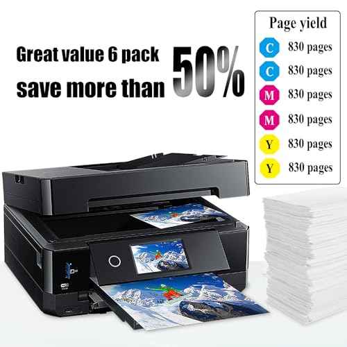 NoahArk 6 Packs 312XL Remanufactured Ink Cartridge Replacement for Epson 312 XL 312 T312 for Expression Photo XP-8500 XP8500 Printer (2 Cyan, 2 Magenta, 2 Yellow, 6 Packs)