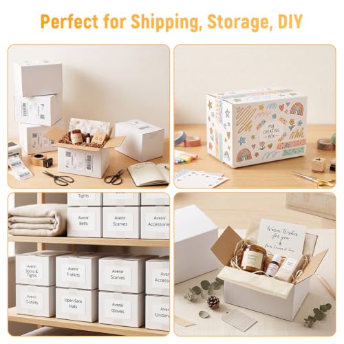 PETAFLOP 6x4x4 Shipping Boxes 50 Pack White Kraft Corrugated Mailer for Small Business