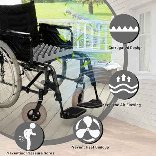 Egg Crate Seat Cushion Foam Pad ? Relieves Back, Sciatica, Tailbone & Hip Pressure for Long Sitting ? Ideal for Office Chair, Wheelchair, Recliner, Car Seat ? 18x16x4 Inch, Gray