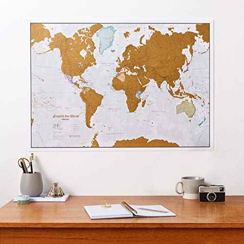Scratch The World ¢ç Travel Map - Frameable Scratch Off World Map Poster - X-Large 23 x 33 - Maps International - 50 Years of Making Maps - Updated 2025 - Cartographic Detail Featuring Country & State Borders
