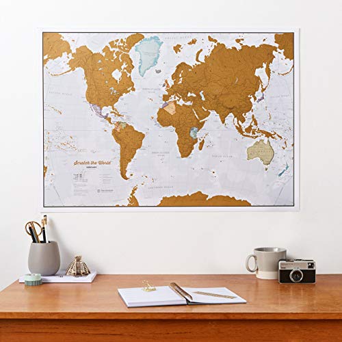 23 x 33 Scratch The World ® Travel Map Poster - Detailed World Wall Decor