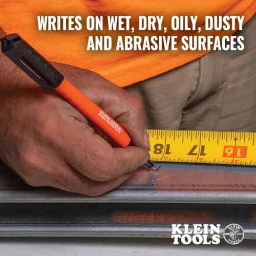 Klein Tools 861002 Skribes Permanent Markers, Ultra Fine Tip, Professional-Grade Ink, Jobsite Marker for Wet, Dry, and Oily Surfaces, Black, 2-Pack