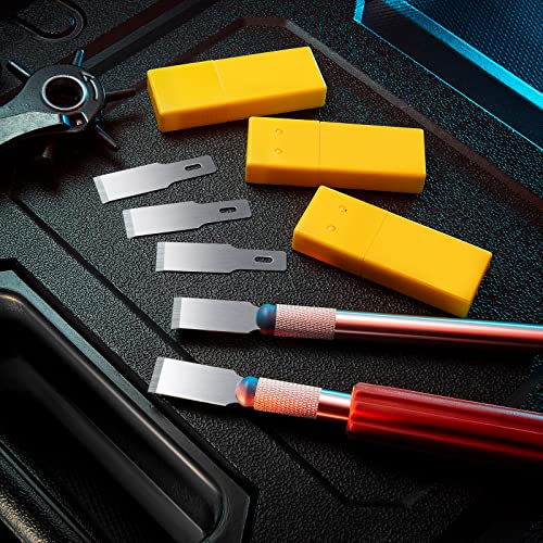 Zhehao 30 Pack Size 18 Chisel Blades for Hobby Knives Replacement with Storage Box