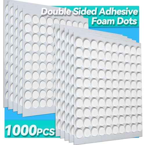 1000Pcs Double Sided Adhesive Foam Dots, 2mm and 1mm Thick Tape for Craft, Card Making, Marked Candles, Scrapbook, Poster and DIY Projects