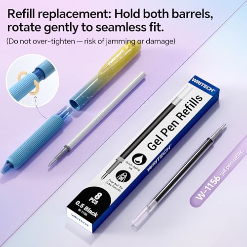 WRITECH Nebula Multicolor Gel Pen Set 0.7mm Fine Point Retractable 6 Pack