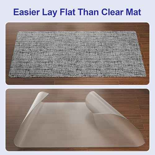 Delamu Office Chair Mat for Hardwood Floor, Non-Slip PVC Woven Computer Desk Chair Mat, 45"¡¿53" Heavy Duty Hard Floor Protector for Rolling Chairs, Black & White, Not for Carpet