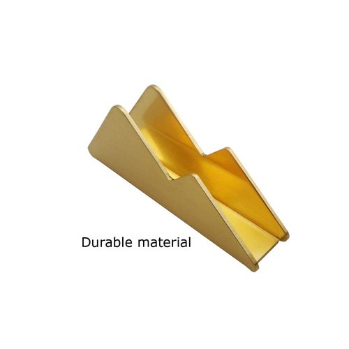 enyuwlcm Metal Business Card Holder for Desk Brass Business Card Stand for Office Tabletop Counter Organizer Gold 2 Pack