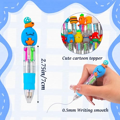 CZWZ 24-Pack Mini Multicolor 4-in-1 Ballpoint Pens for Kids, Cute Party Favors