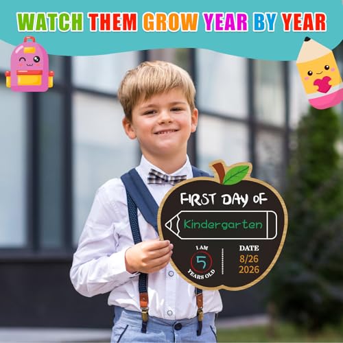 WALENGIF A-Chalkboard First & Last Day of School Sign - Double-Sided Reusable Back to School Board