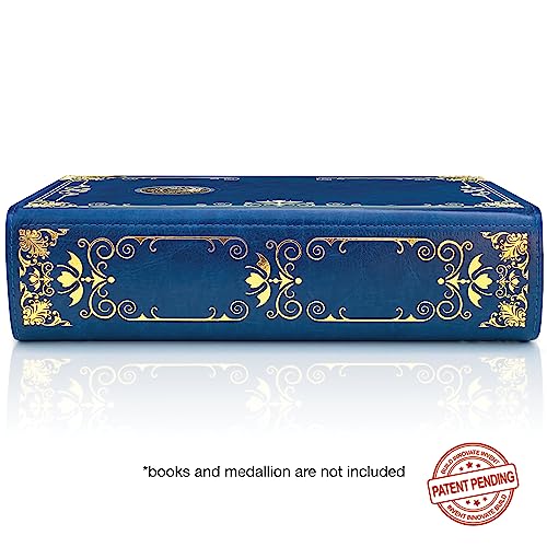 GALILEO¢ç Double AA Big Book Cover & 12 Steps & 12 Traditions | Recovery Gift | Alcoholics Anonymous | PU Leather | AA Book Covers for Hardcover|Coin Holder (Royal Vintage Design/Coin Pocket/Navy Blue)