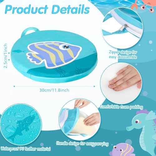 Suzile 8 Pcs Under The Sea Kids Floor Cushions for Classroom, Ocean Animals Flexible Seating Mat, Round Soft Waterproof Floor Pillow for Home Daycare Preschool Kindergarten, 8 Styles