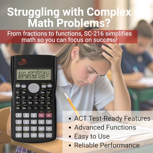 RED STAR TEC Non-Graphing Scientific Calculator - SAT Ready, Fraction Key, Single Pack