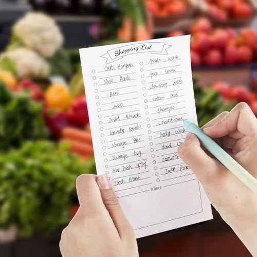 2 Pack Grocery List Magnet Pad for Fridge with Pen Holder, Totally 120 Sheets Magnetic Note Pad for Fridge Full Back Magnet Shopping List, To Do List, Memo Notepads, 4.5x7.5(Blank Design)